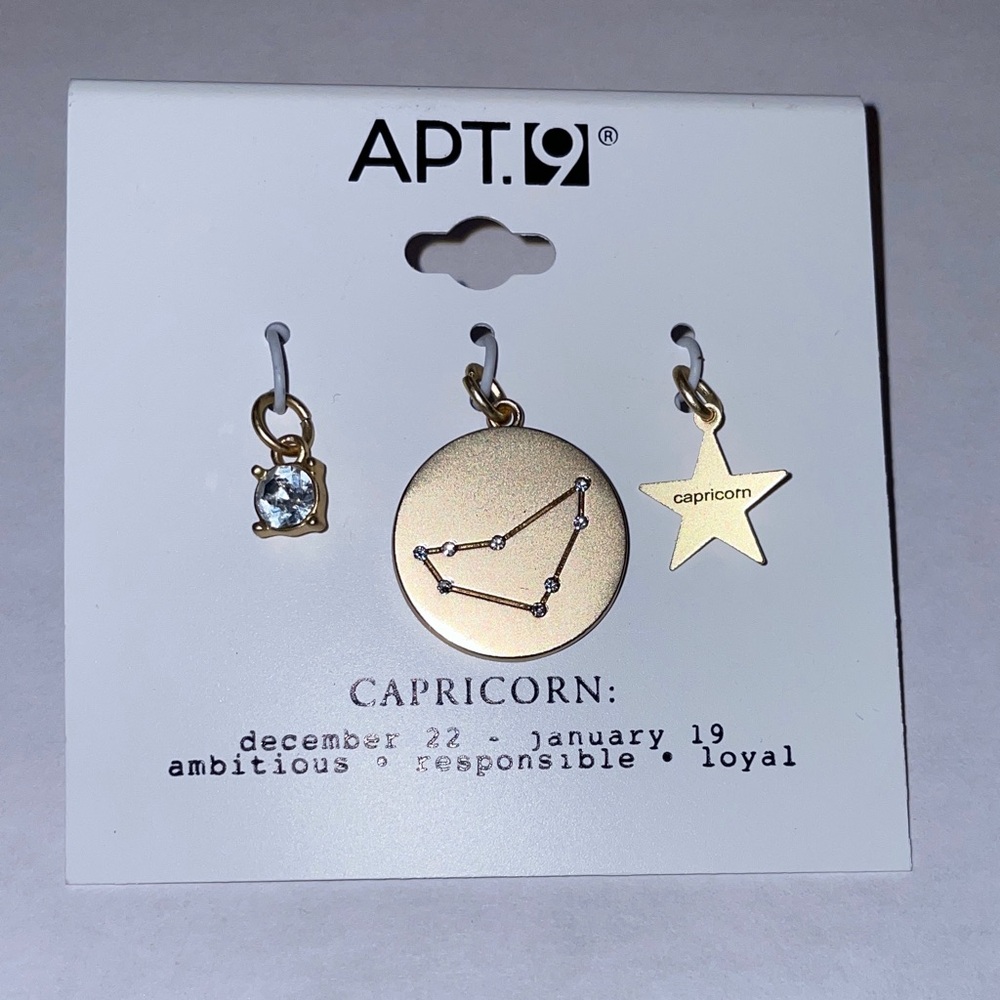 Apt. 9 Gold Capricorn Charm Trio NWT